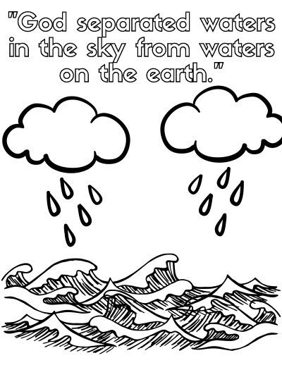 coloring pages creation clouds water genesis 1:6