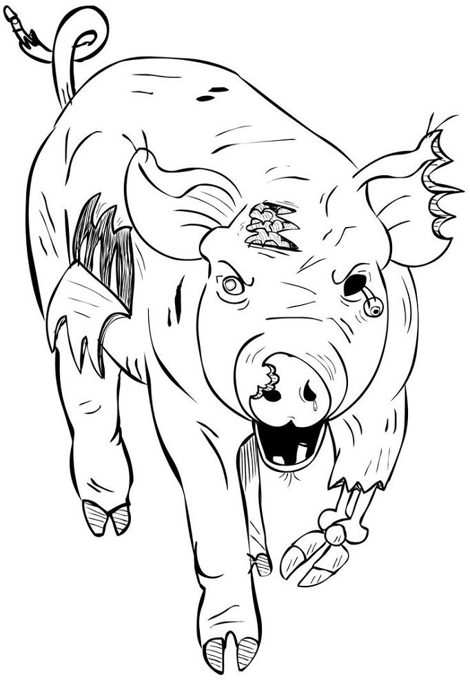 coloring pages cute zombie animals