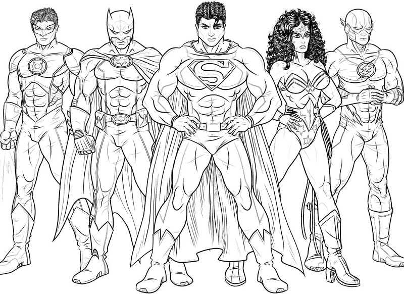 coloring pages dc super heros