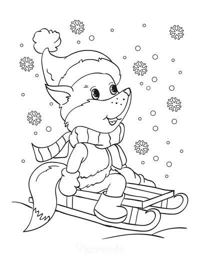 coloring pages farm animal winter