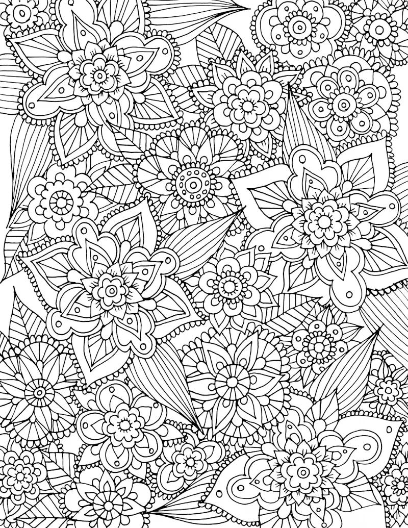 coloring pages for adults difficult flower