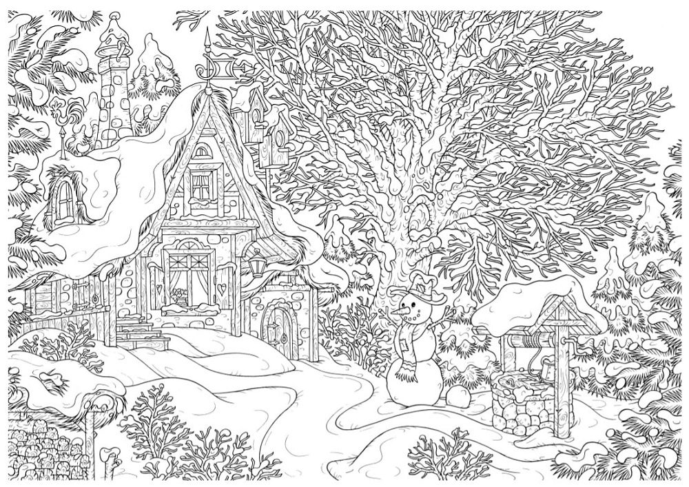 coloring pages for adults winter