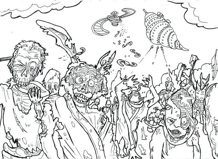 coloring pages for adults zombie