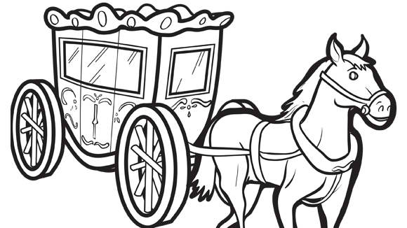 coloring pages for horse and buggy