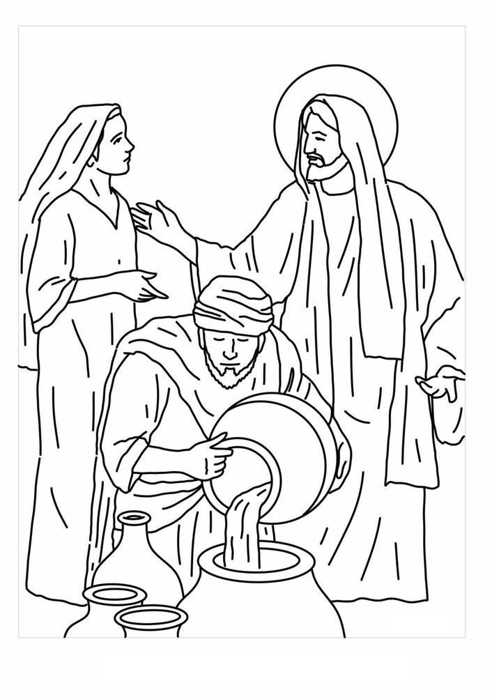 coloring pages for jesus turning water into wine