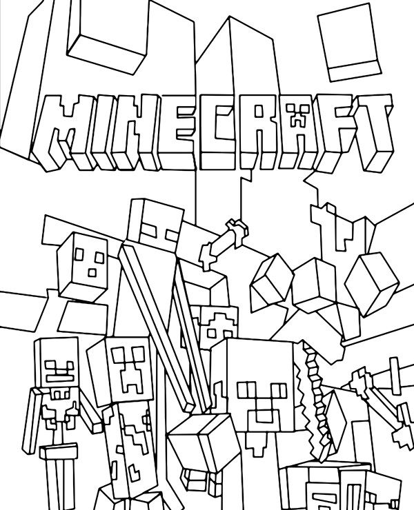 coloring pages for kids minecraft