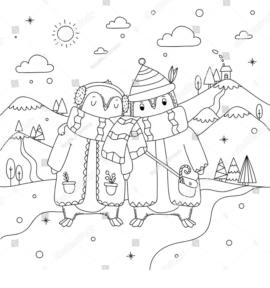 coloring pages for kids printable winter