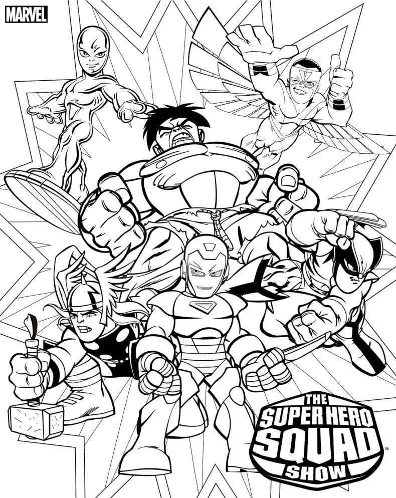 Coloring Pages for Kids Super Heroes