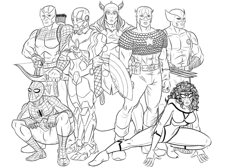 Coloring Pages for Kids Super Heros