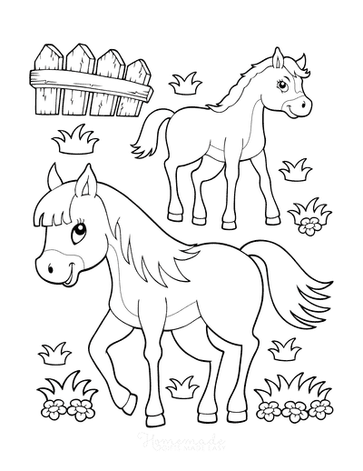 coloring pages for kids that is a horse
