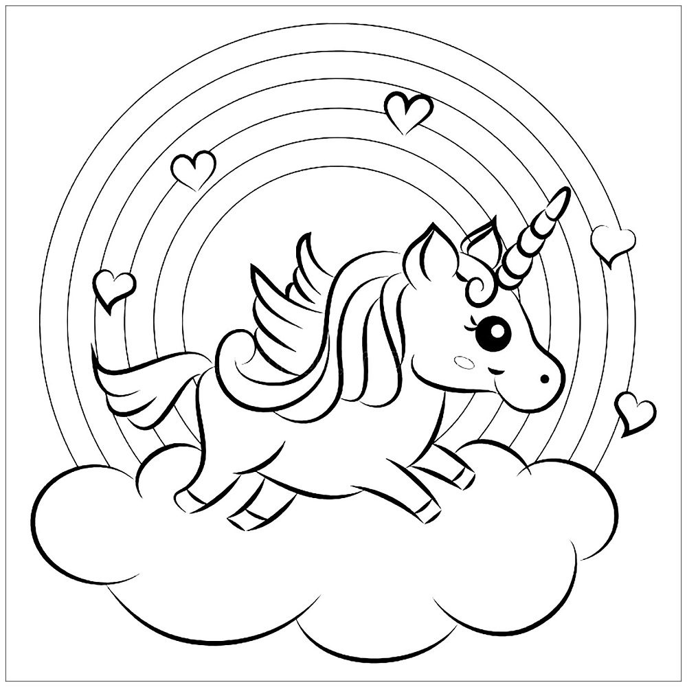 coloring pages for kids unicorn