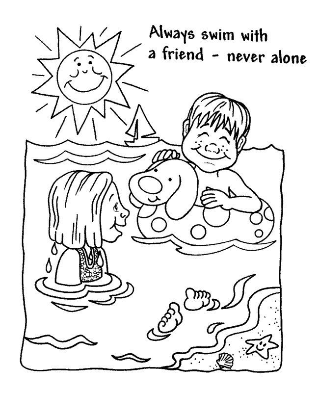 coloring pages for kids water safety