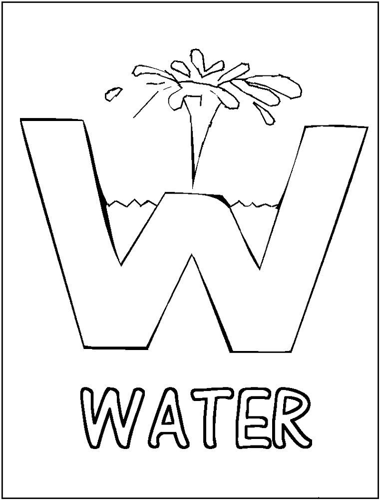 coloring pages for the word water