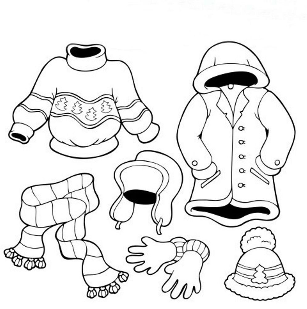 coloring pages for winter clothes