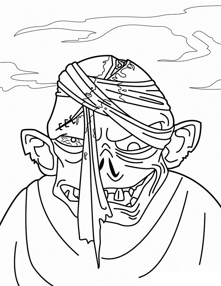 coloring pages halloween zombie