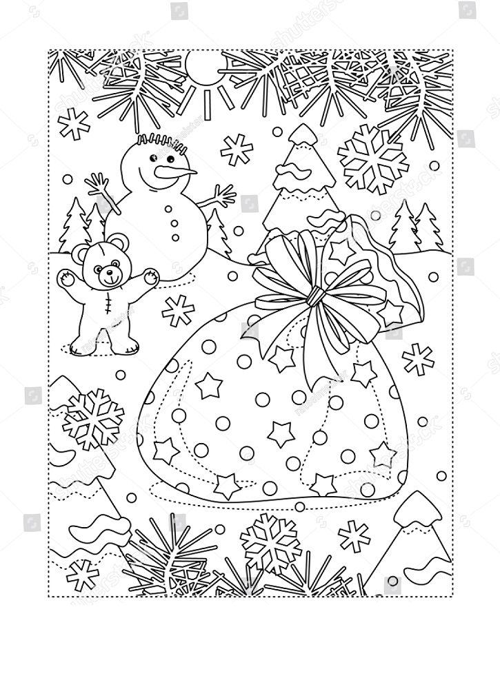 coloring pages holidays winter