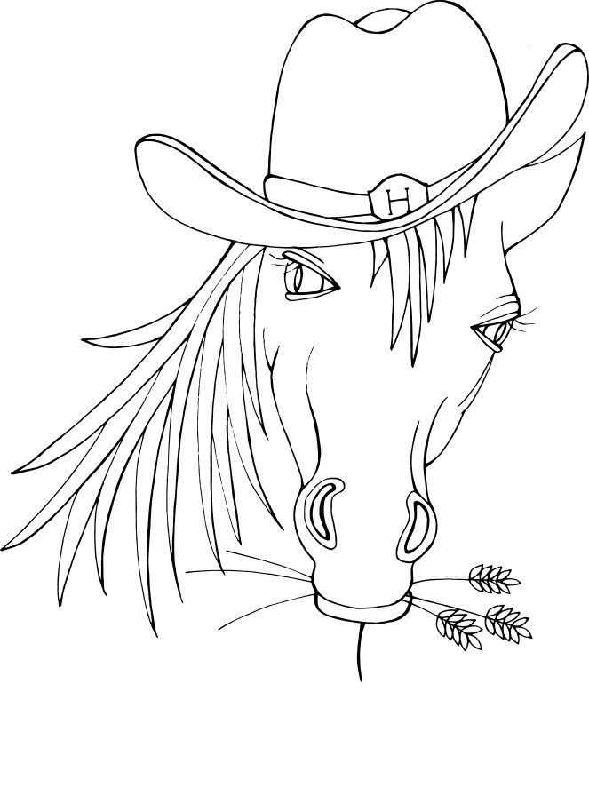 coloring pages horse hat