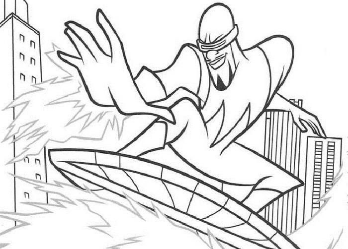 coloring pages incredibles frozone walking on water