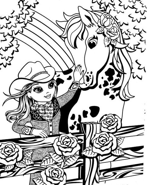 coloring pages lisa frank princess with horse