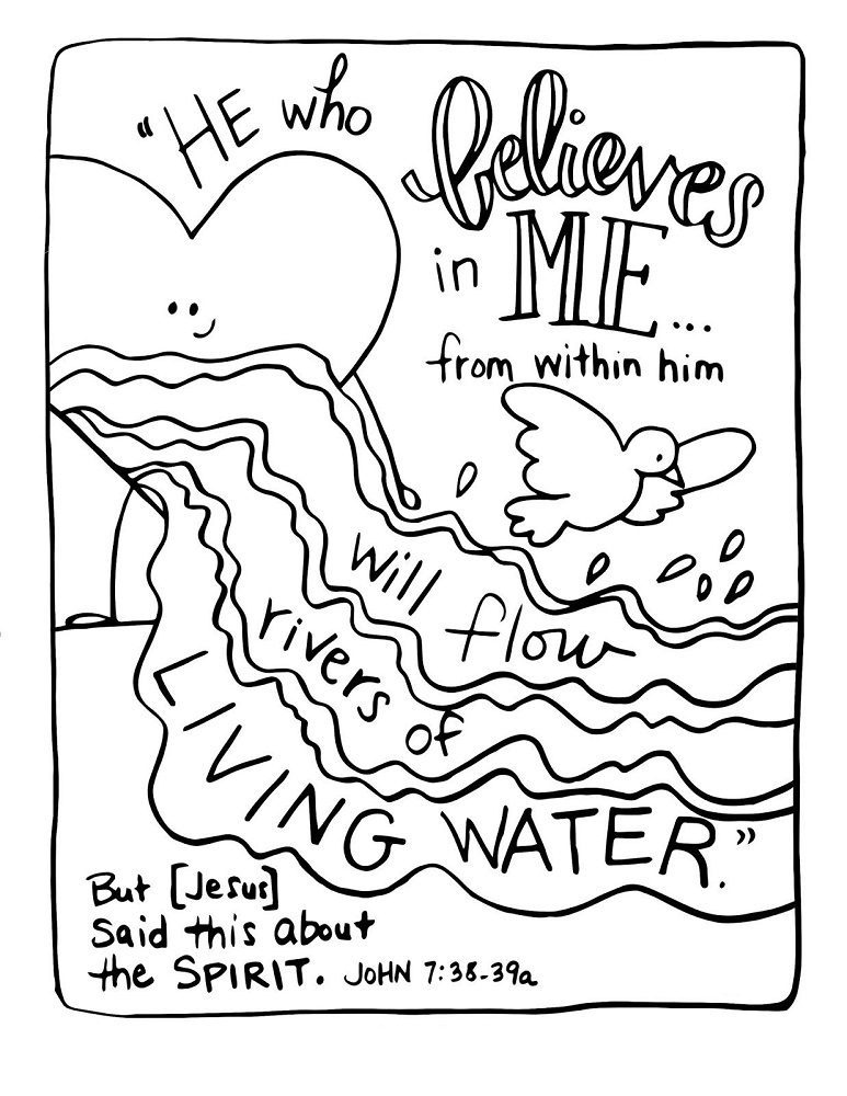 coloring pages living water