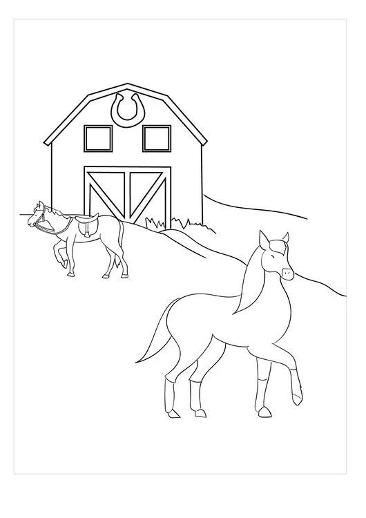 coloring pages mantion horse