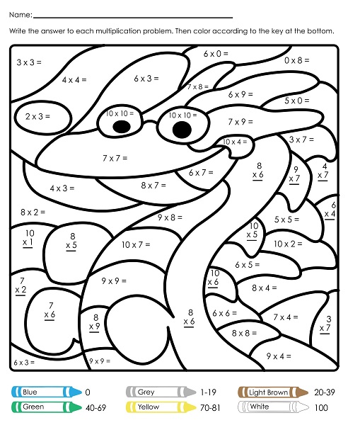 Coloring Pages Math Multiplication