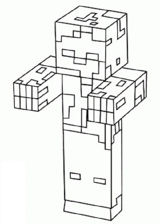 coloring pages minecraft zombie