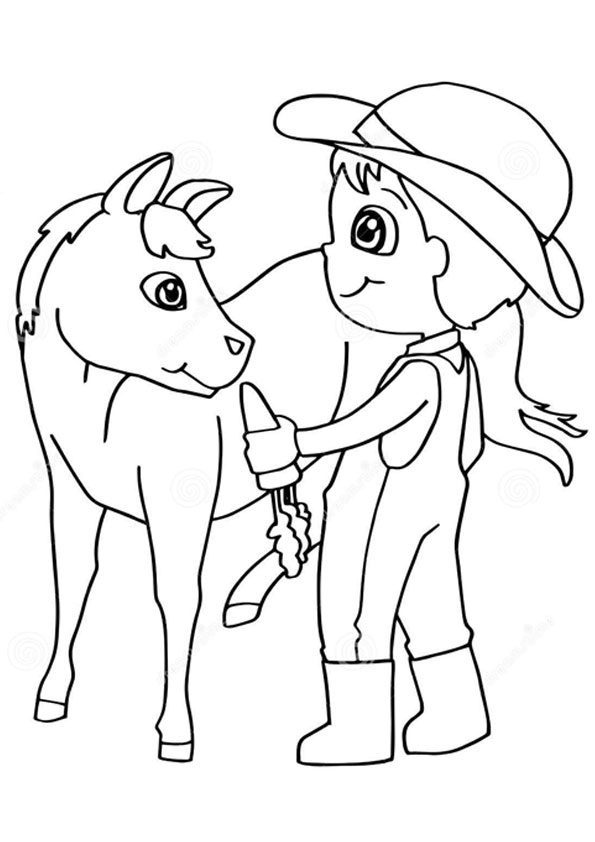 coloring pages of a girl and her horse