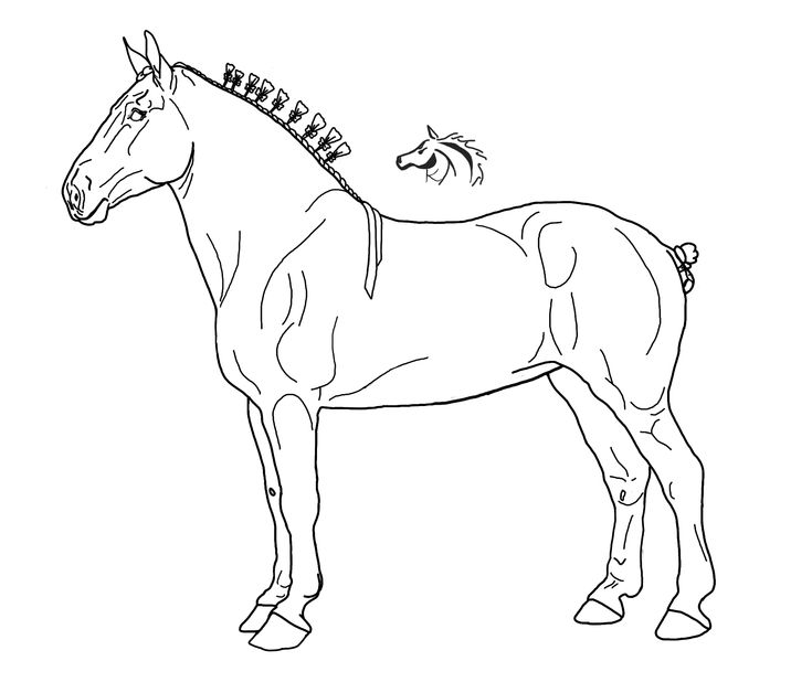 coloring pages of a paint darft horse