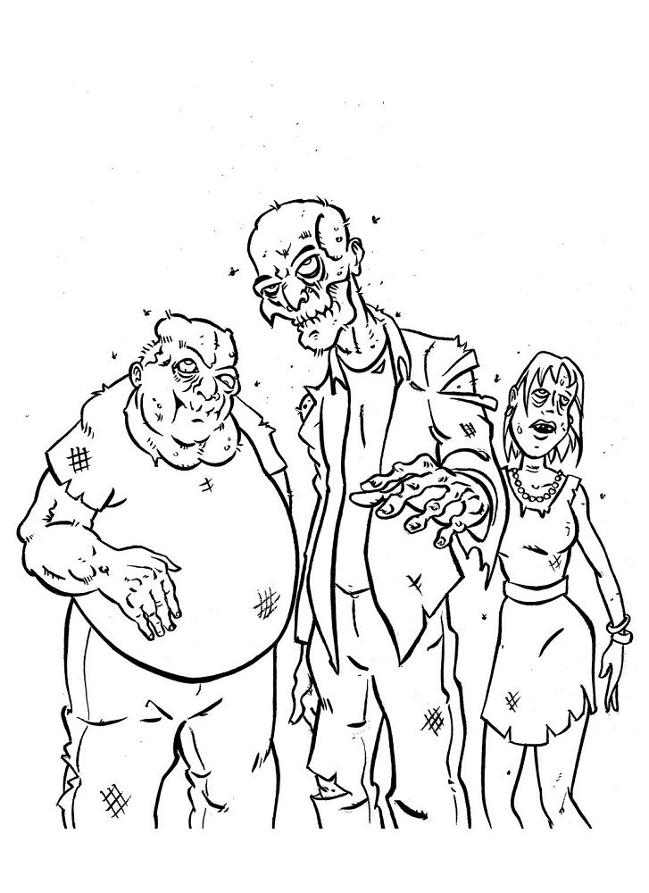 coloring pages of a zombie