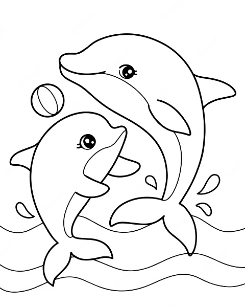 Coloring Pages of Dolphins