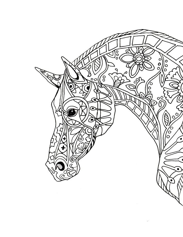 coloring pages of fancy gems horse