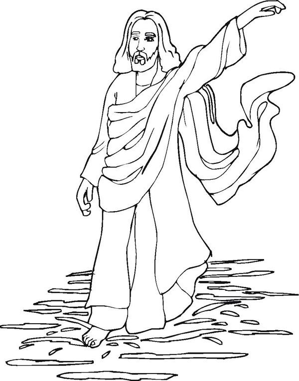 coloring pages of jesus walking on water adult