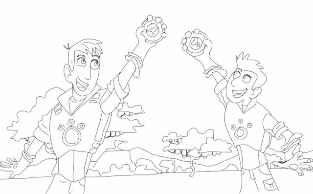 coloring pages of martins water bottle from wild kratts only