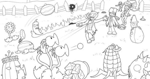 coloring pages of plant vs zombie 2