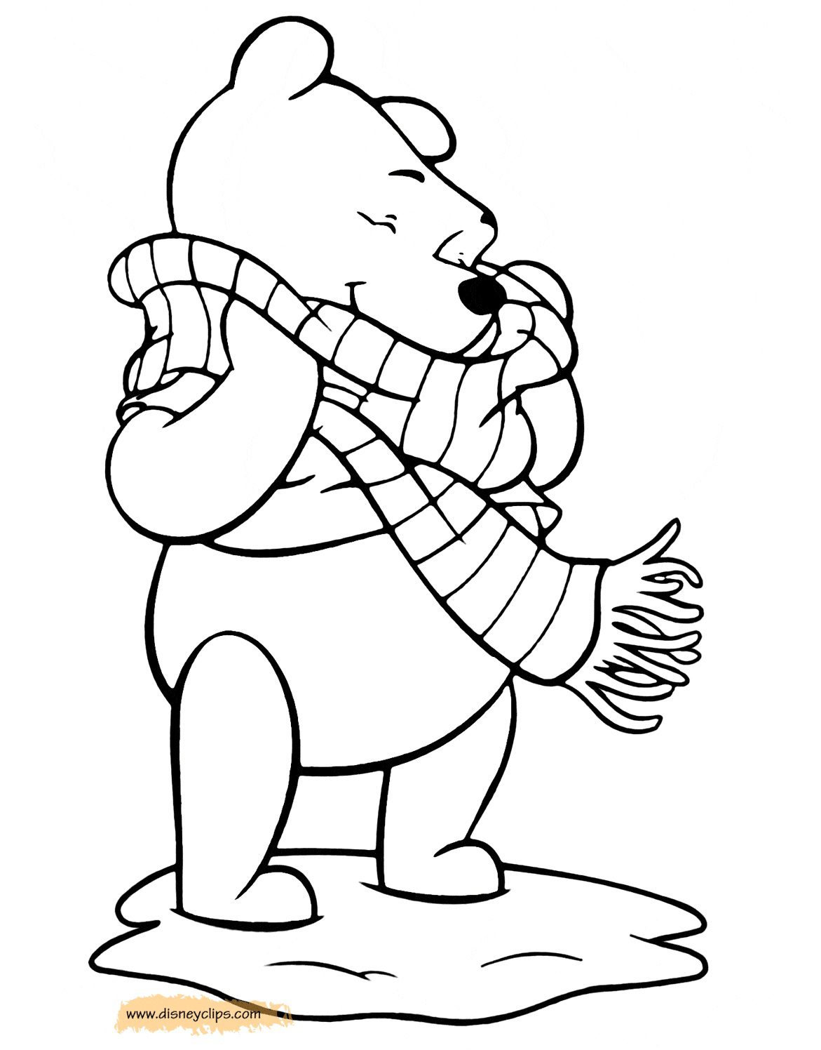 Coloring Pages Of Pooh Bear Winter