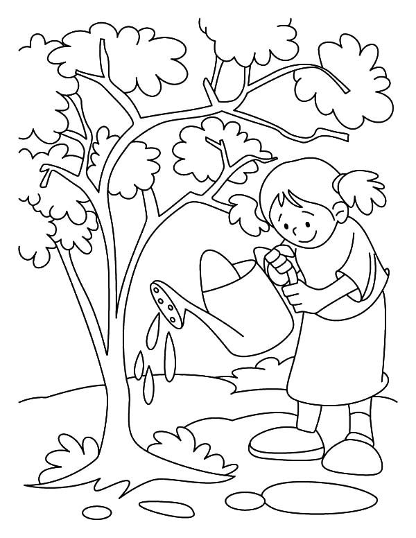 coloring pages of putting trees in water