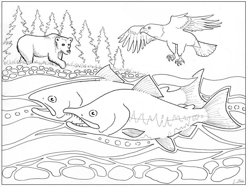 coloring pages of rivers under water