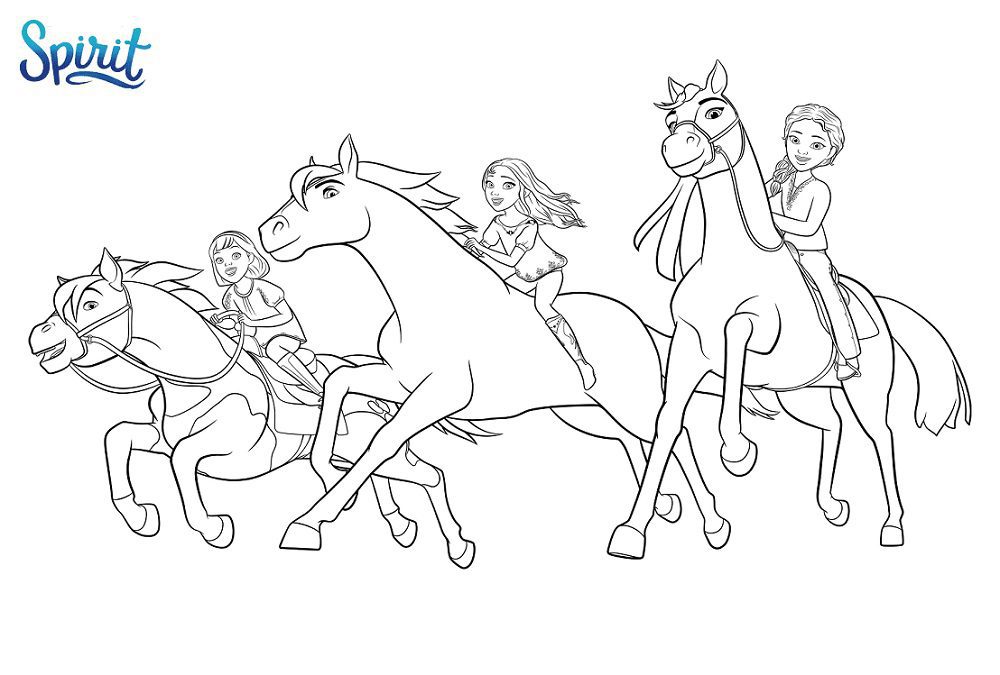 coloring pages of spirit the horse