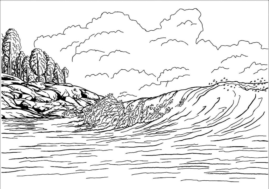 coloring pages of the ocean water