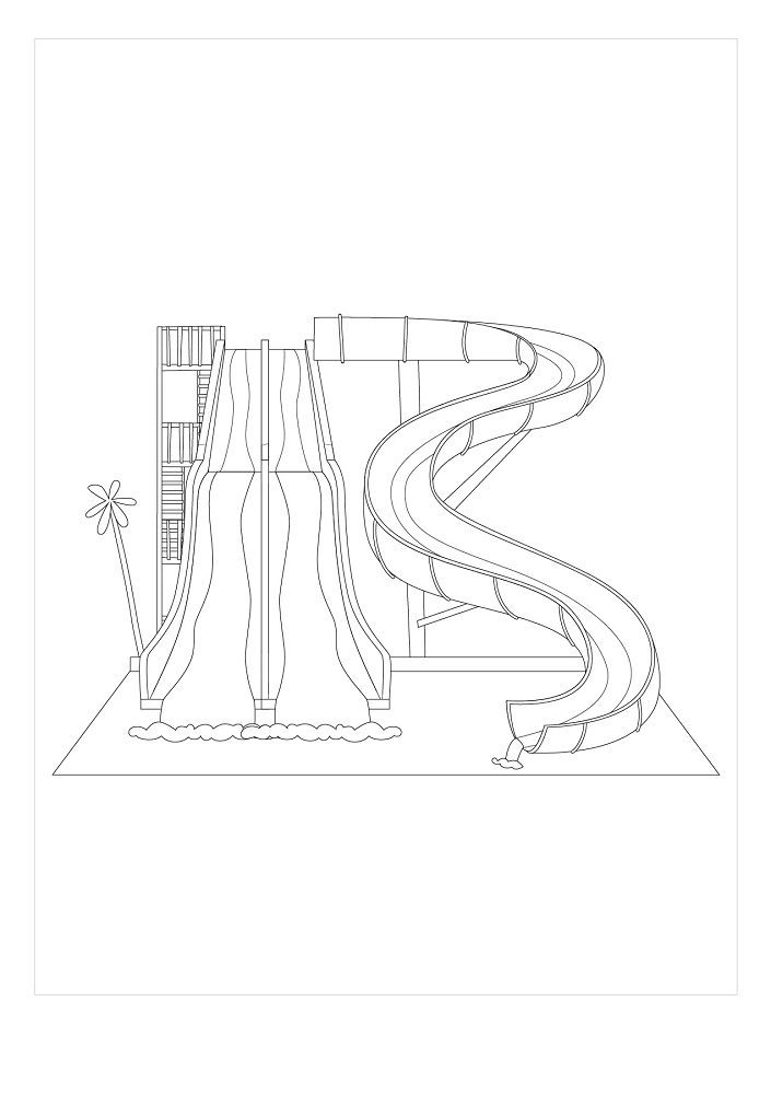 coloring pages of water parks