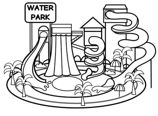 coloring pages of water slids