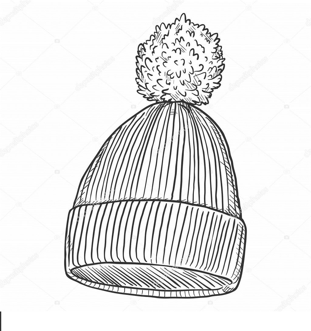 coloring pages of winter cap