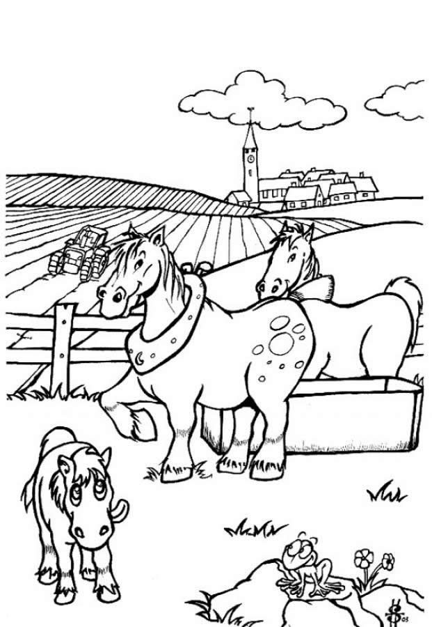coloring pages of work horse