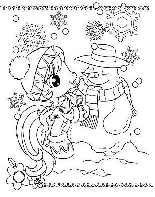 coloring pages, pony winter
