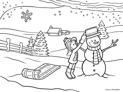 coloring pages printable winter