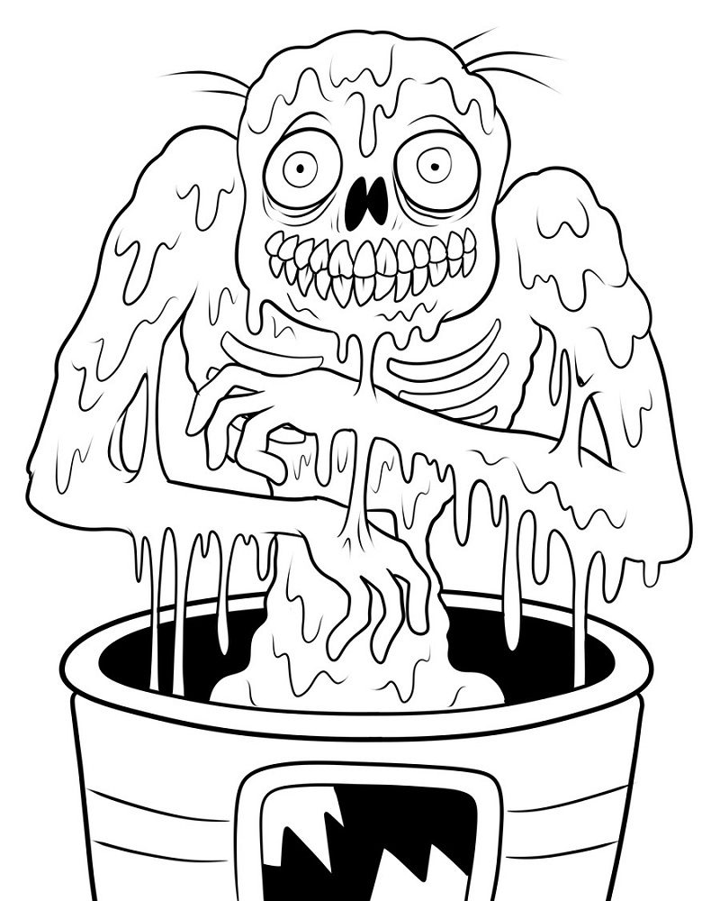 coloring pages printable zombie movie
