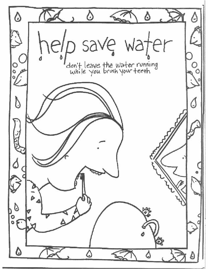 coloring pages save water colouring pages