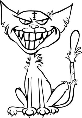 coloring pages scary cat zombie