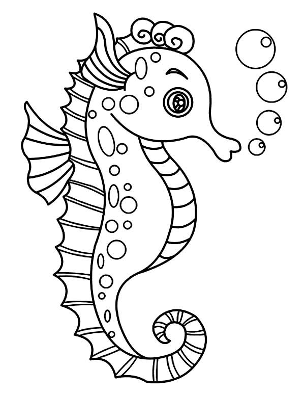 coloring pages sea horse